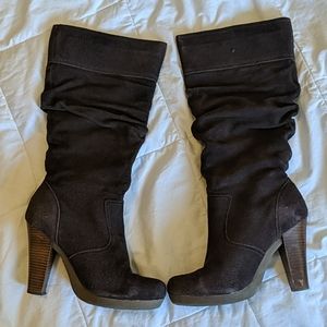 Brown Suede Heeled Boots